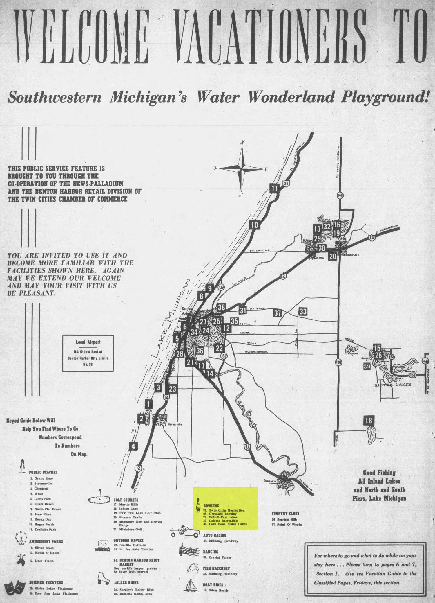 Will-O-Paw Lanes - 1959 Guide Of Attractions In The Area (newer photo)